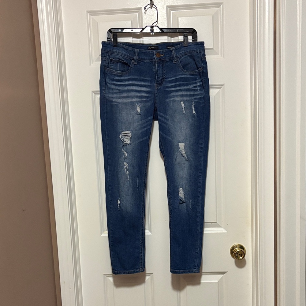 Women's Blue Distressed Jeans